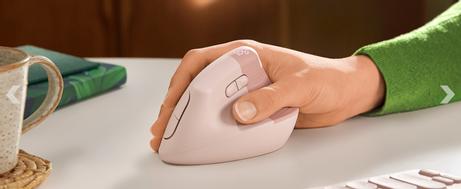 Logitech Lift Vertical Ergonomic Mouse - vertikal mus - Bluetooth,  2.4 GHz - elfenbenshvit (910-006475)
