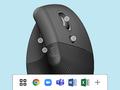 LOGITECH h Lift Vertical Ergonomic Mouse - Vertical mouse - ergonomic - left-handed - optical - 6 buttons - wireless - Bluetooth,  2.4 GHz - Logitech Logi Bolt USB receiver - graphite (910-006474)