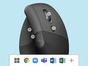 Logitech Lift Vertical Ergonomic Mouse - vertikal mus - Bluetooth,  2.4 GHz - grafitt (910-006473)