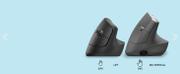 Logitech Lift Vertical Ergonomic Mouse - vertikal mus - Bluetooth,  2.4 GHz - grafitt (910-006473)