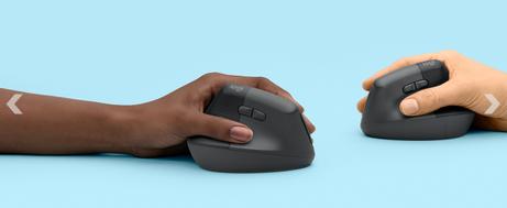 Logitech Lift Vertical Ergonomic Mouse - vertikal mus - Bluetooth,  2.4 GHz - elfenbenshvit (910-006475)
