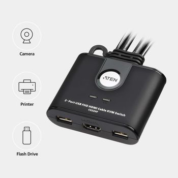 ATEN 2-Port USB FHD HDMI Cable KVM Switch (CS22HF-AT)