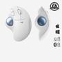 LOGITECH h Ergo Series ERGO M575 - Trackball - optical - 5 buttons - wireless - Bluetooth 5.0 LE, 2.4 GHz - USB wireless receiver - off white (910-005870)