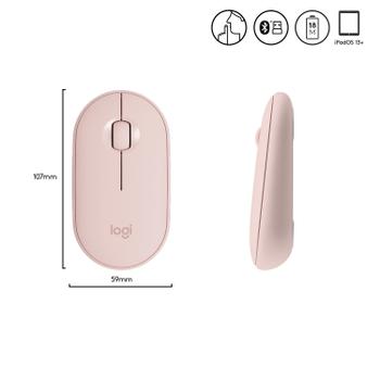 LOGITECH Pebble M350 Wireless Mouse - ROSE - EMEA (910-005717)