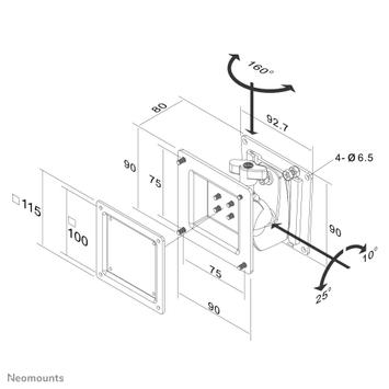 Neomounts by Newstar FPMA-W75 - brakett - full-motion - for LCD-skjerm - svart (FPMA-W75)