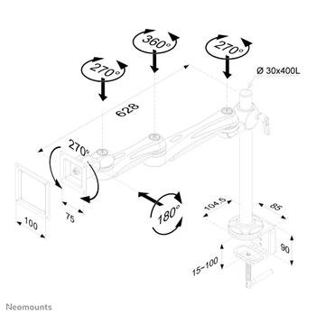 Neomounts by Newstar NewStar LCD/LED Tischhalterung (Haken)  / 10-24" / 10-24" (FPMA-D930)