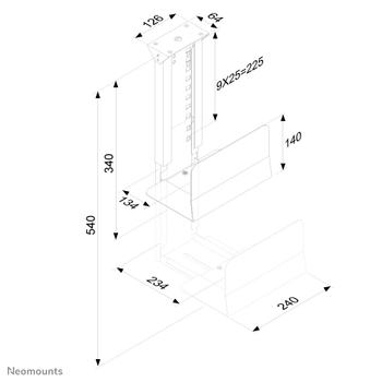 Neomounts by Newstar PC HOUDER H39-54CM B 134-234MM SILVER NS (CPU-D200SILVER)