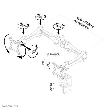 Neomounts by Newstar LCD Monitor Arm - til 2 skærme 75/100 (FPMAD1030D)
