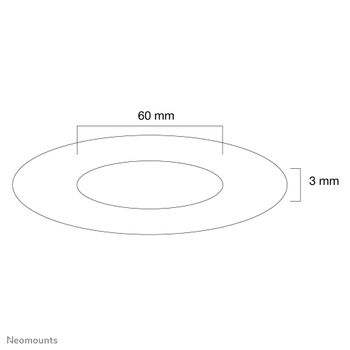 Neomounts by Newstar Ceiling cover for FPMA-C200/ C400SILVER/ PLASMA-C100 60 mm (FPMA-CRS6)