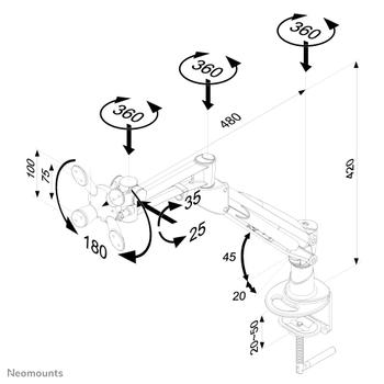 Neomounts by Newstar full motion desk monitor arm  (FPMA-D940HC)