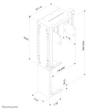 Neomounts by Newstar PC Holder Højde: 30-53cm Bredde:80-220mm (CPU-D100SILVER)