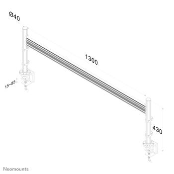 Neomounts by Newstar NEOMOUNTS FPMA-DTB100 Toolbar Desk Mount Clamp 3xFlatscreens 10-24inch VESA 75x75/ 100x100mm max 30kg silver (FPMA-DTB100)