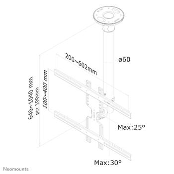 Neomounts by Newstar LCD CEILING MOUNT 64-105 CM IN (FPMA-C400SILVER)