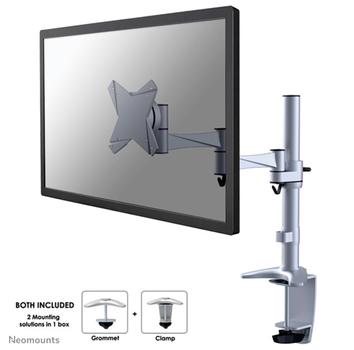 Neomounts by Newstar FPMA-D1330SILVER Desk Mount Clamp/ Grommet Flatscreen 10-30inch VESA 75x75/ 100x100mm pivot silver (FPMA-D1330SILVER)