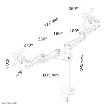 Neomounts by Newstar Full Motion Dual desk monitor (FPMA-D935DG)