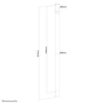 Neomounts by Newstar NS-EP100BLACK 100cm ext.pole 100 cm extension pole for FPMA-C340BLACK (NS-EP100BLACK)