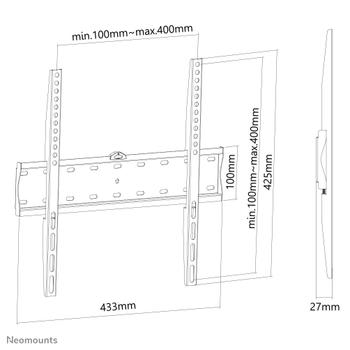 Neomounts by Newstar Flat Screen Wall Mount fixed 32-55inch Black (FPMA-W300BLACK)