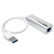 TRIPP LITE e USB 3.0 SuperSpeed to Gigabit Ethernet NIC Network Adapter RJ45 10/100/1000 Aluminum White - Network adapter - USB 3.0 - Gigabit Ethernet - silver