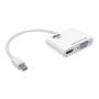 TRIPP LITE TRIPPLITE Keyspan Mini DisplayPort to VGA/HDMI All-in-One Video Converter Adapter 4K 30Hz HDMI DP1.2 White 6inch 15.24cm