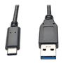 TRIPP LITE e 3ft USB 3.1 Gen 2 USB-C to USB-A Cable 10 Gbps USB Type-C M/M 3' - USB cable - 24 pin USB-C (M) to USB Type A (M) - USB 3.1 Gen 2 - 91 cm - molded - black