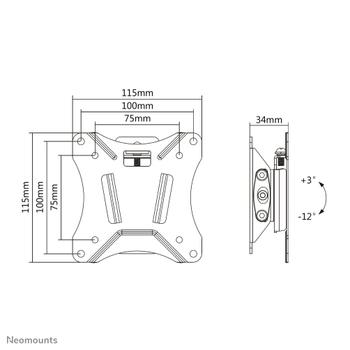Neomounts by Newstar NEOMOUNTS SELECT Flat Screen Wall Mount tilt 10-30inch VESA 75-100 Max 25kg Black (NM-W60BLACK)