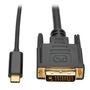 TRIPP LITE TRIPPLITE USB-C to DVI Active Adapter Cable M/M Black 6ft. 1.8m