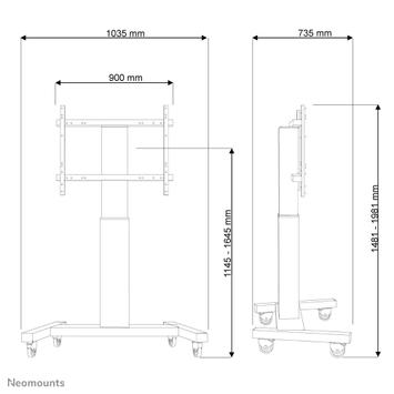 Neomounts by Newstar NEOMOUNTS M2250SILVER TV/ Monitor Motorised Mobile FloorStand 42-100inch max 130kg LFD Trolley Height Adjustable 120-170cm (PLASMA-M2250SILVER)
