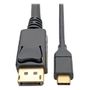 TRIPP LITE e USB-C to DisplayPort Cable, 4K @ 60Hz, Thunderbolt 3, USB Type C, USB-C, USB Type-C, 6' 6ft. - Adapter cable - 24 pin USB-C (M) to DisplayPort (M) - USB 3.1 Gen 1 / Thunderbolt 3 / DisplayPort 1.2 - (U444-006-DP)