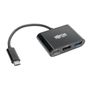 TRIPP LITE e USB C to HDMI Adapter w/USB-A Hub and PD Charging - USB 3.1, Thunderbolt 3 Compatible, 4K x 2K @ 30 Hz, Black USB Type C, USB-C - Docking station - USB-C 3.1 / Thunderbolt 3 - HDMI