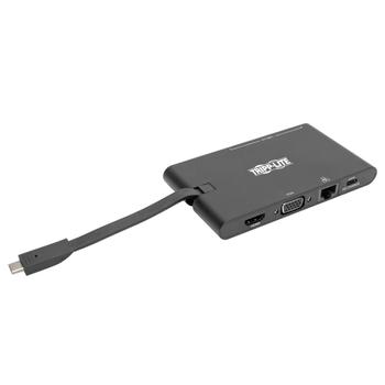 TRIPP LITE TRIPPLITE USB-C Dock 4K HDMI VGA USB 3.2 Gen 1 USB-A/C Hub GbEemory Card 100W PD Charging (U442-DOCK3-B)