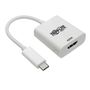 TRIPP LITE USB C to HDMI 4K Adapter Converter USB Type C 3.1 Thunderbolt 3 Compatible M/F White 6in - External video adapter - USB-C 3.1 - HDMI - white