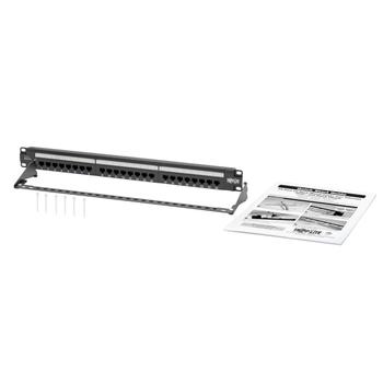 TRIPP LITE TRIPPLITE Cat6 24-Port Patch Panel PoE+ Compliant 110/Krone 568A/B RJ45 Ethernet 1U Rack-Mount TAA (N252-P24)