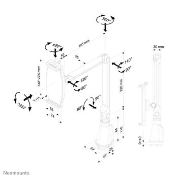 Neomounts by Newstar Tablet/ Smartphone Arm (TABLET-D100SILVER $DEL)