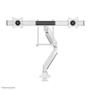 Neomounts by Newstar NEOMOUNTS Monitor Dual-Deskmount with crossbar 10-32inch Full Motion Gasspring Tilt Rotate Swivel Grommet/ Clamp white (NM-D775DXWHITE)