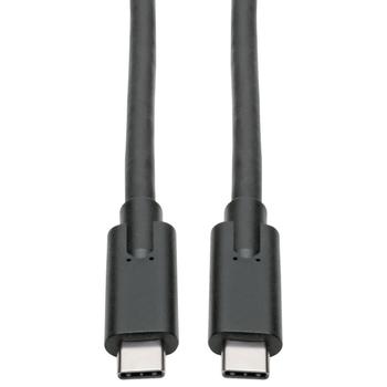 TRIPP LITE e USB Type C to USB C Cable USB 3.1 5A Rating 100W 5 Gbps Thunderbolt 3 Compatible M/M 6ft - USB cable - 24 pin USB-C (M) to 24 pin USB-C (M) - USB 3.1 Gen 1 / Thunderbolt 3 - 1.8 m - black (U420-006-5A)