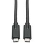 TRIPP LITE e USB Type C to USB C Cable USB 3.1 5A Rating 100W 5 Gbps Thunderbolt 3 Compatible M/M 6ft - USB cable - 24 pin USB-C (M) to 24 pin USB-C (M) - USB 3.1 Gen 1 / Thunderbolt 3 - 1.8 m - black (U420-006-5A)