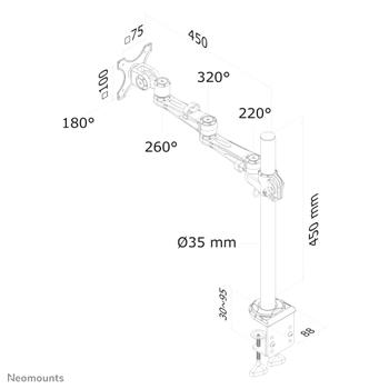 Neomounts by Newstar LCD Monitor Arm - 5 indstilling. 75/100 (FPMA-D935)