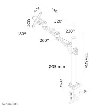 Neomounts by Newstar FPMA-D935 - monteringssett - full-motion - for LCD-skjerm - sølv (FPMA-D935)