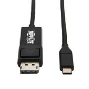 TRIPP LITE e USB C to DisplayPort Adapter Cable USB 3.1 Locking 4K USB-C 6ft - DisplayPort cable - 24 pin USB-C (M) reversible to DisplayPort (M) locking - USB 3.1 Gen 1 / Thunderbolt 3 / DisplayPort 1.2 - 1.8 m