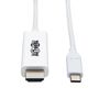 TRIPP LITE TRIPPLITE USB-C to HDMI Adapter Cable M/M 4K 60 4:4:4 Thunderbolt 3 Compatible White 6ft. 1.8m