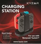 Kyzar Joy-Con Laddstation Switch Nintendo Switch, Laddar upp till fyra Joy-Con-kontroller samtidigt