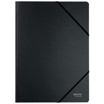 LEITZ Recycle Card Folder With Elasticated Bands A4 Black (Pack 10) 39080095 (3908-00-95)