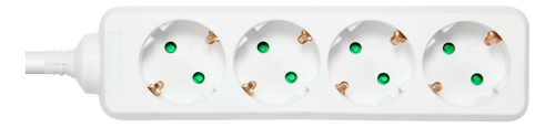 DELTACO outlet 4xCEE 7/3 1xCEE 7/7 1,5m white (GT-0400)