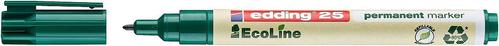 EDDING 25 EcoLine Permanent Marker Bullet Tip 1mm Line Green (Pack 10) - 4-25004 (4-25004)