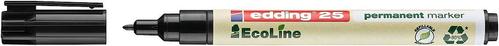 EDDING 25 EcoLine Permanent Marker Bullet Tip 1mm Line Black (Pack 10) - 4-25001 (4-25001)