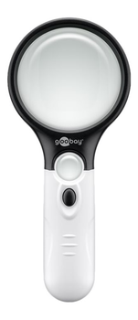 GOOBAY LED reading magnifier,  white - ideal for displaying fine details (such as extremely small fonts, pictures, objects) (41255)