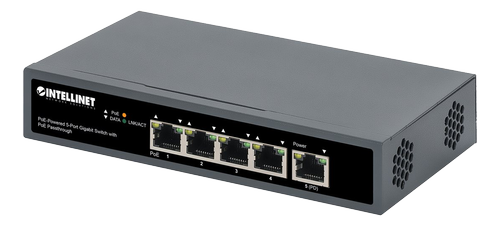 INTELLINET PoE-Powered 5-Port Gigabit Switch with PoE Passthrough (561808)