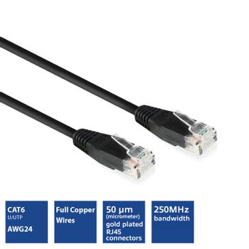 ACT UTP Patch Cat.6 -  1 meter Sort Nettverkskabel 10-100-1000Mbps (IB8901)