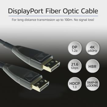 ACT 30 M DisplayPort hybride glasvezel/ koper kabel DP mannelijk naar DP mannelijk (AK4033)