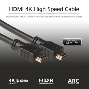 ACT 0.5 meters High Speed cable v2.0 HDMI-A male - HDMI-A male (AWG30) (AK3900)